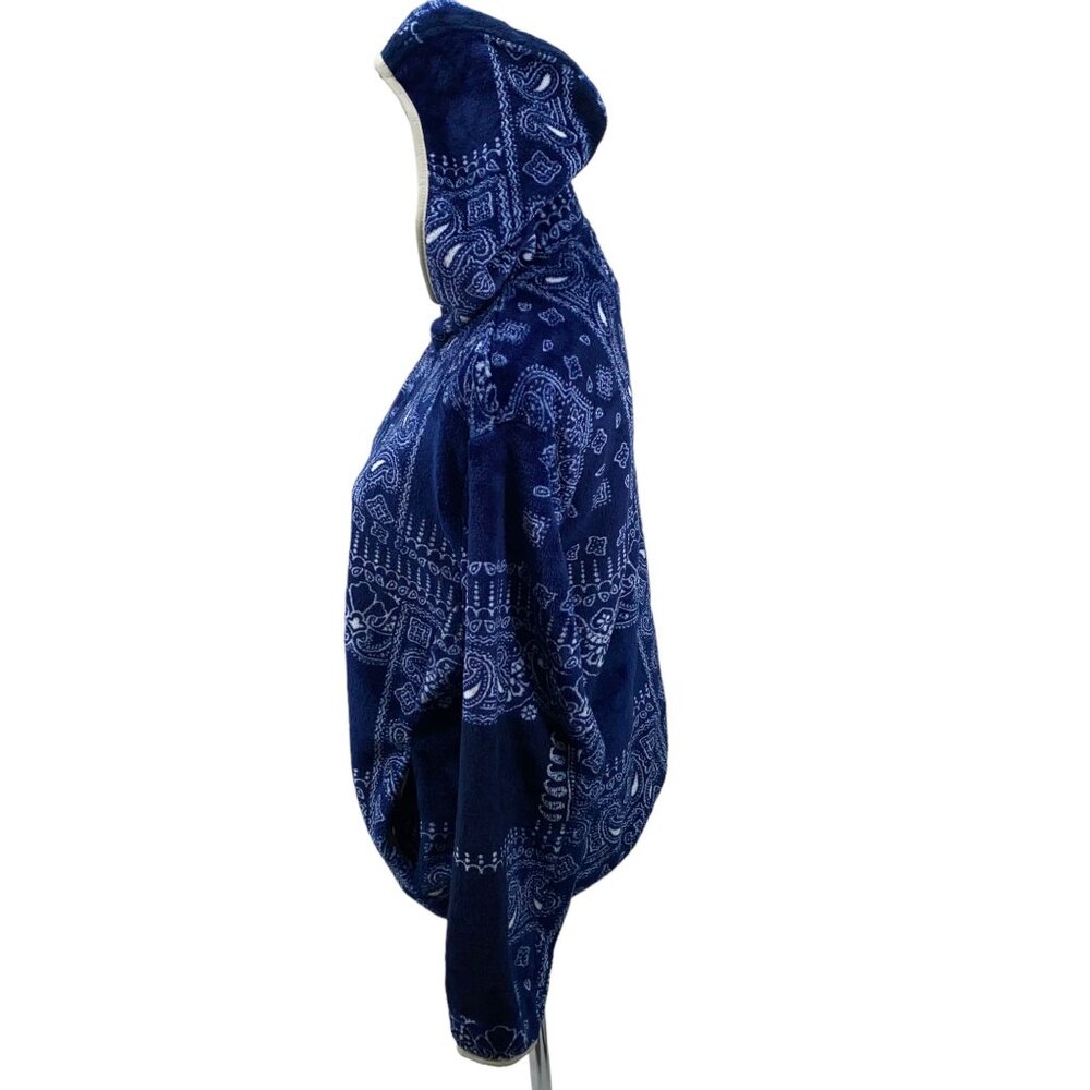 NWT BP XS Navy Bandana Patchwork Soft Fleece Hoodie - Picture 2 of 8